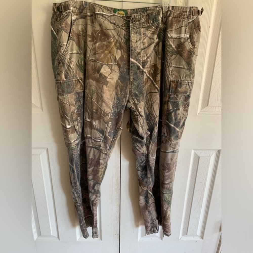 Men's 2XL Cabelas Realtree Vintage Button Fly Hunting Camo Pant Adjustable Waist